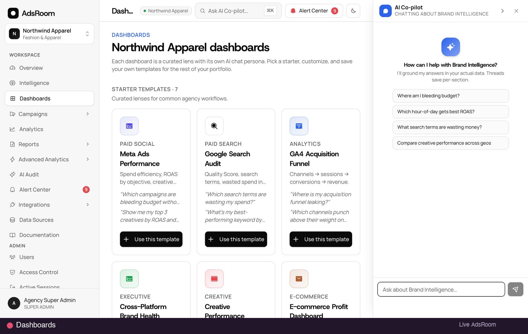 AdsRoom Dashboards